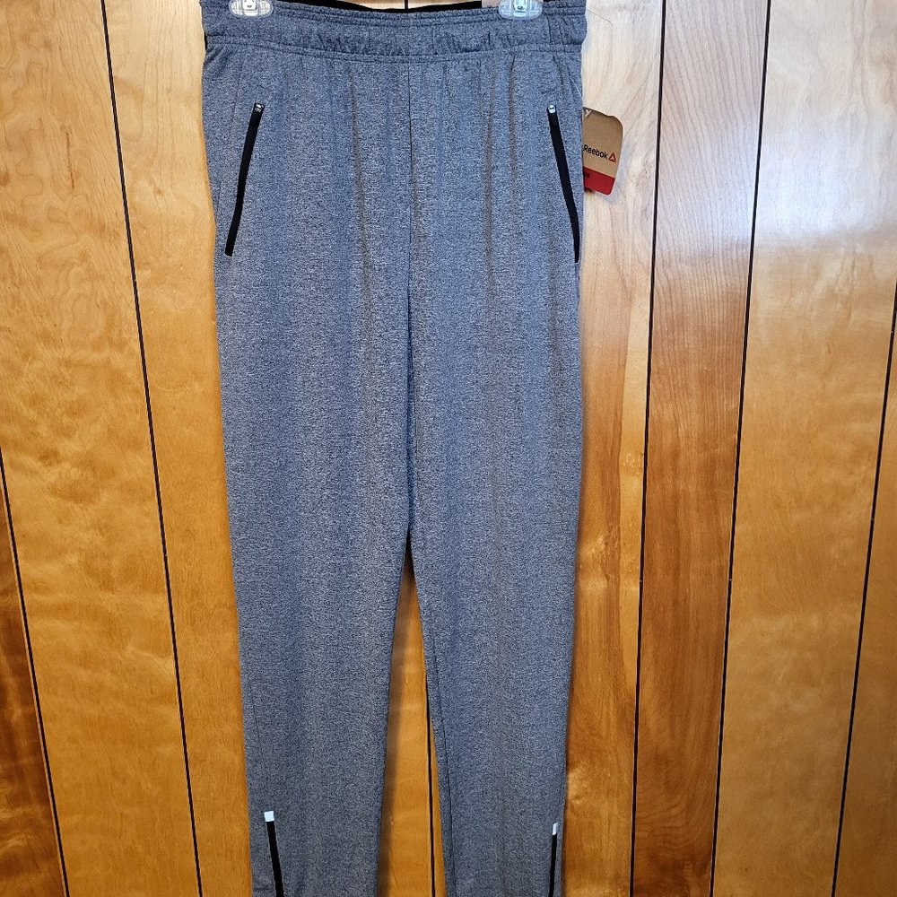 Reebok Mens Workout Pants Small/Medium Heather Gray NEW with tags $70